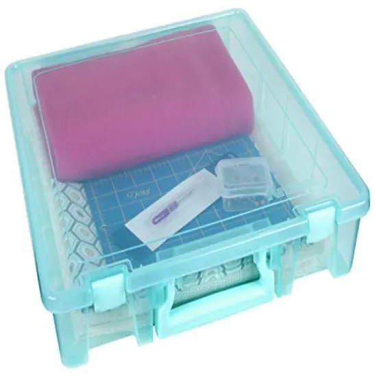 ArtBin 6955AA Super Satchel 1-Compartment Box, Art & Craft Organizer, 1-Pack, Translucent Aqua {4}