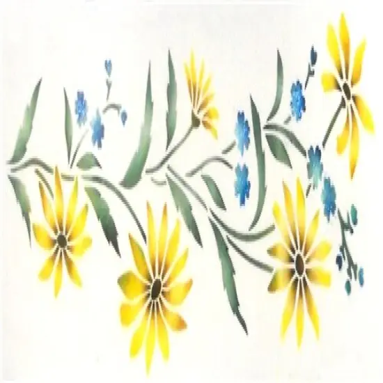 Daisy and Forget Me Not Flower Cake Stencil Side | C547 by Designer Stencils | Stencils for Royal Icing, Airbrush, Dusting Powder | {2}