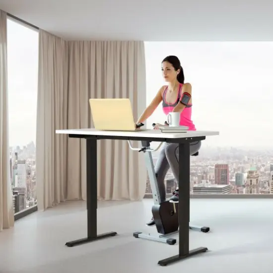 Electric Standing Desk Frame with Adjustable Height and Press Button Controller Black {6}
