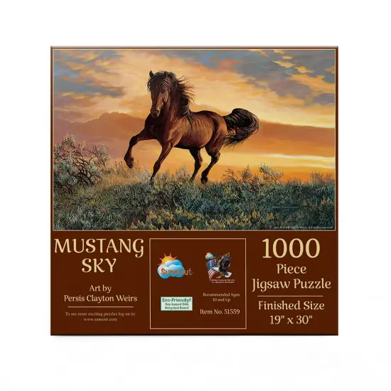 Sunsout Mustang Sky 1000 pc Jigsaw Puzzle 51559 {4}