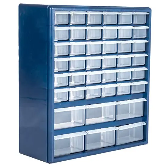 42 Compartment Organizer &ndash; Desktop or Wall Mount Container for Hardware, Parts, Crafts, Beads, or Tools by Stalwart, 10 Targets {3}