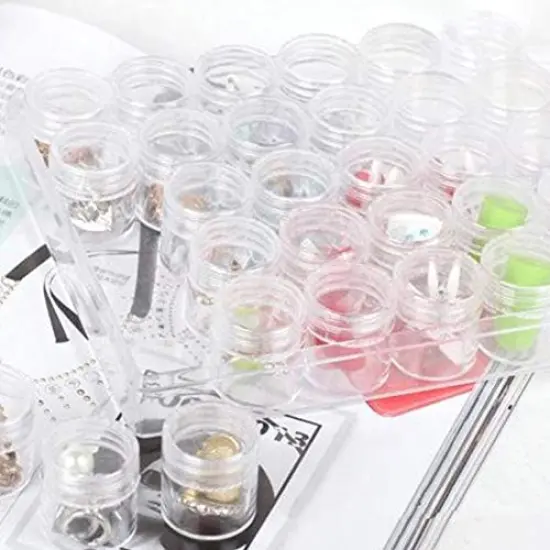 BigOtters Diamond Painting Storage Containers, Portable Bead Storage Organizer with Lids Bead Organizer Small Diamond Painting Containers Glitter Containers for Crafts, Jewelry, 6.3 X 5.3 X 1.4inch {3}