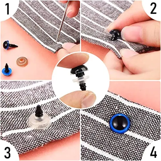 600pcs Plastic Colored Safety Eyes and Noses for Amigurumi, 6mm~14mm {2}