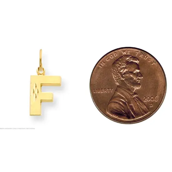 14K Gold Initial F Charm Jewelry FindingKing 20mm x 10mm {2}