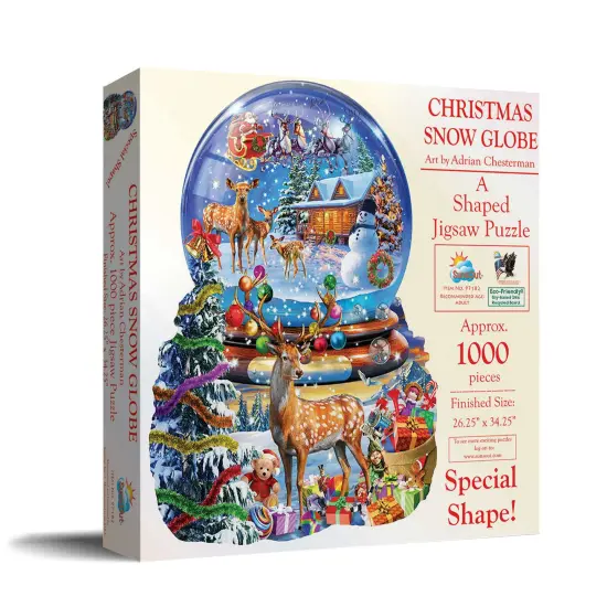 Sunsout Christmas Snow Globe 1000 pc Special Shape Christmas Jigsaw Puzzle 97182 {3}
