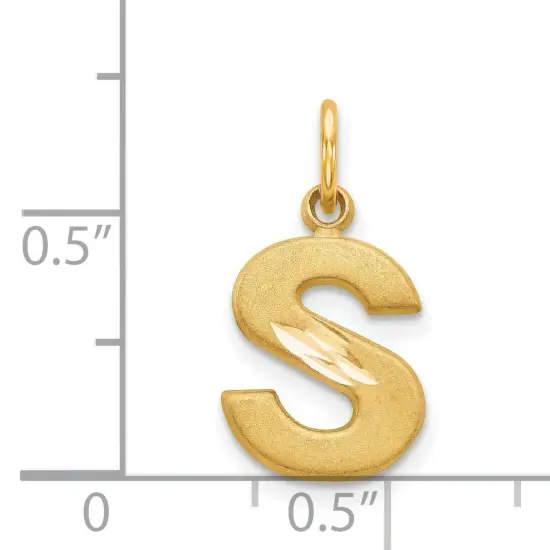 14K Gold Initial S Charm Jewelry FindingKing 20mm x 10mm {3}