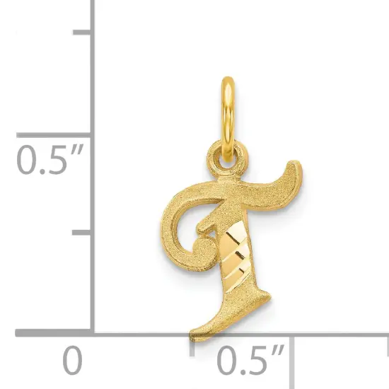 14K Gold Initial T Charm Jewelry FindingKing 17mm x 10mm {4}