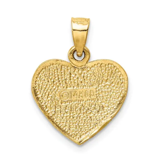 14K Gold Heart Pendant Jewelry FindingKing 19.3mm x 14.5mm {3}