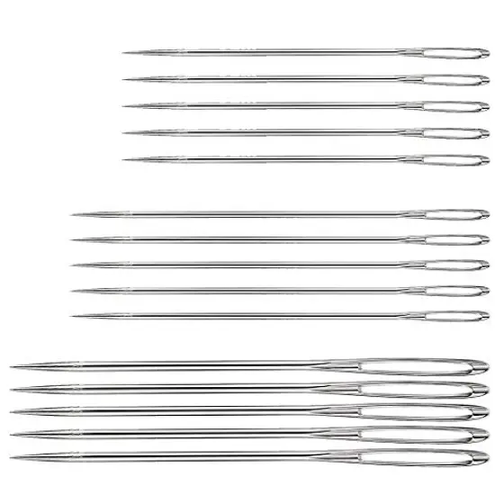 15 Pcs Large Eye Sewing Needles, Sewing Needles, Stainless Steel Embroidery Thread Needle, Handmade Yarn Knitting Needles Leather Needle (15 Pieces) {6}