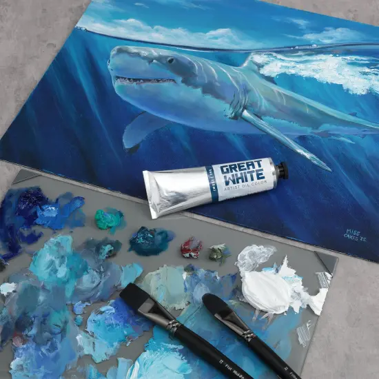 Great White Artist Oil Color - 150mL Tube, Heavy Body, Opaque, Professional, Non-Yellowing, Archival White Oil Paint {3}