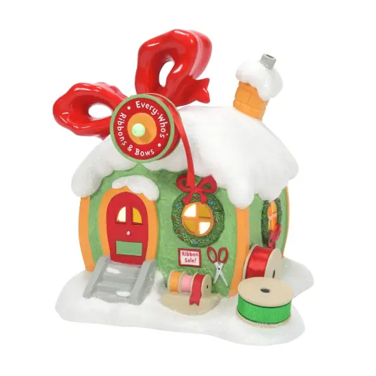 Department 56 Dept 56 Dr Seuss Grinch Every Who's Ribbon & Bows Christmas Building #6009728 Red {1}
