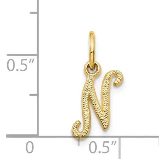 14K Gold Initial N Charm Jewelry FindingKing 16mm Long X 8mm Wide Approx. {3}
