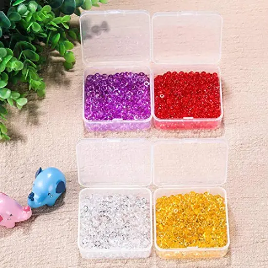 12 Pack Clear Plastic Beads Storage Containers Box with Hinged Lid for Beads and More (3.3 x 3.3 x 1.2 Inch) {5}