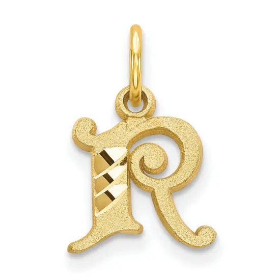 14K Gold Initial R Charm Jewelry FindingKing 17mm x 10mm {1}