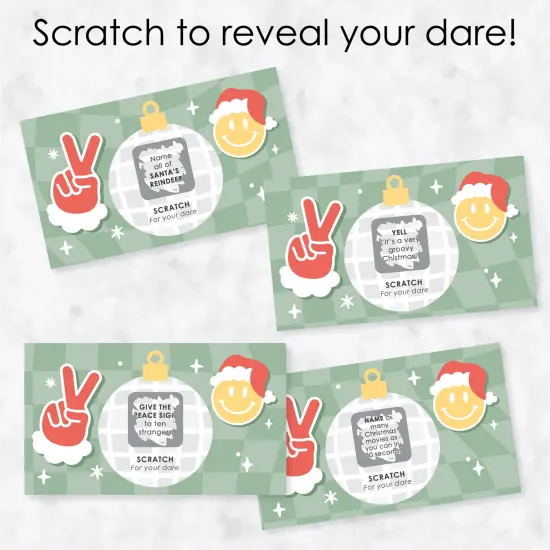 Big Dot of Happiness Groovy Christmas - Pastel Holiday Party Game Scratch Off Dare Cards - 22 Count {4}