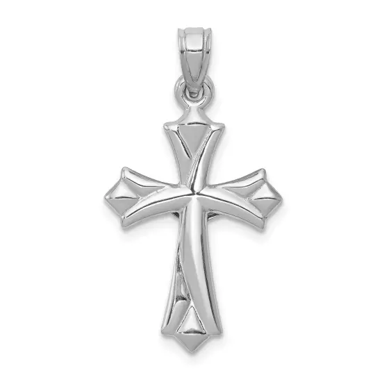 14K White Gold Crucifix Pendant Charm Religious Jewelry 30 X 16mm {3}