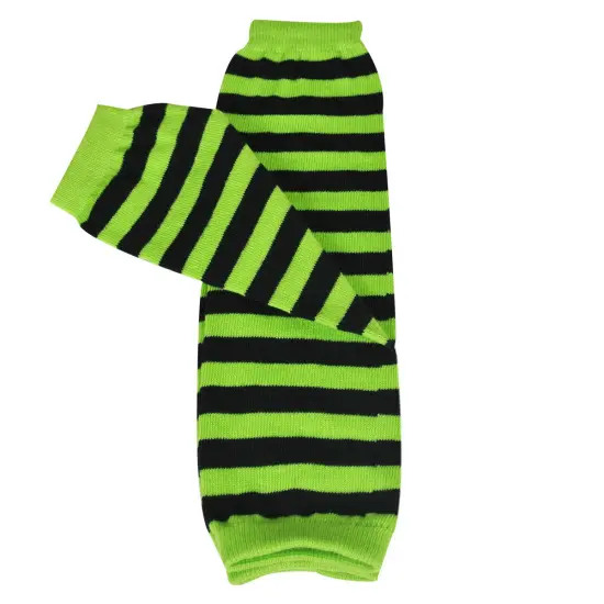 Wrapables Colorful Baby Leg Warmers, Stripes Green & Black {1}