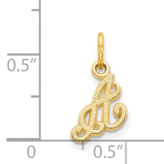 14K Yellow Gold Initial Letter A Charm Pendant Jewelry 16 X 9mm {2}