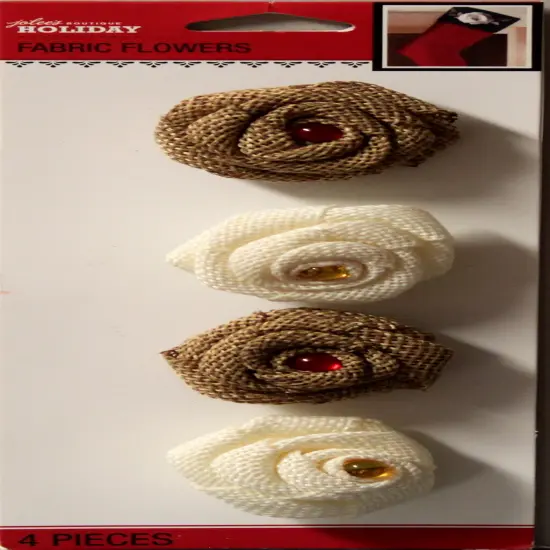 Jolee's Boutique Holiday Brown & White Burlap Florals Dimensional Stickers {1}