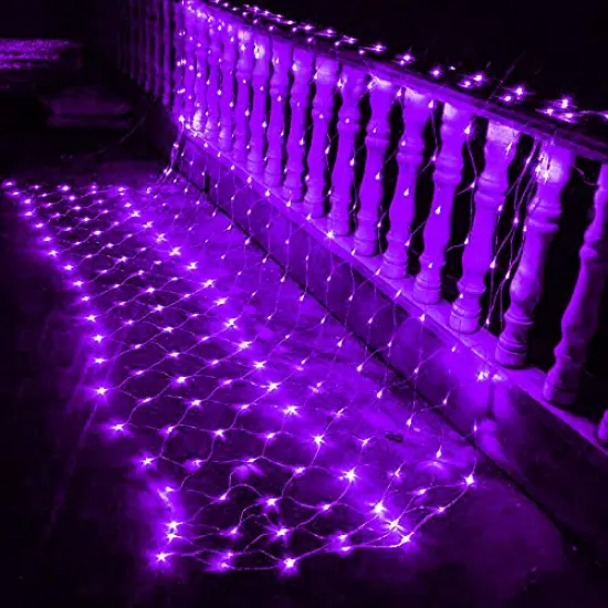 DAZZLE BRIGHT Halloween 360 LED Net Lights, 12FT x 5 FT Connectable String Lights with 8 Lighting Modes, Halloween Decorations for Party Carnival Supplies, Indoor Outdoor Yard Garden Decor (Purple) {5}