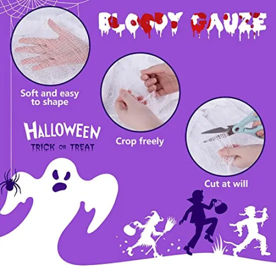 500x39 Inch Large Size Halloween Spooky Cloth-Halloween White Scary Creepy Cloth-Windows Doorways Cover Gauze for Halloween Party Haunted House Decor {6}