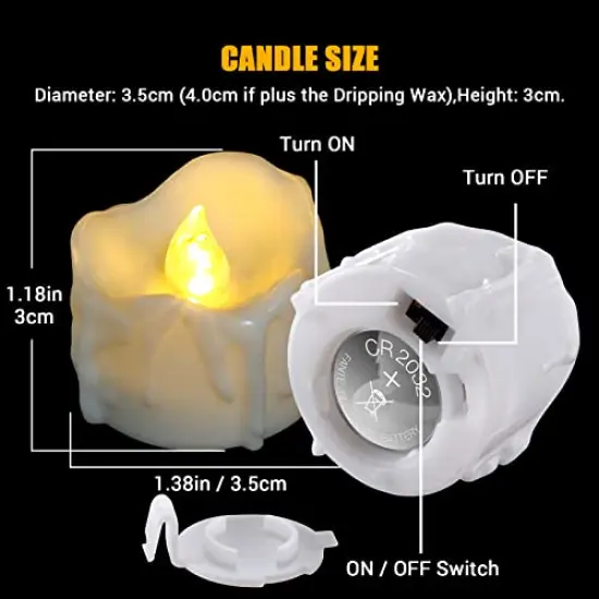 12 Packs Halloween Tea Lights with Timer, Flickering Flameless LED Tealights Battery Operated Votive Candles for Pumpkin Decor Indoor Home Party Halloween Decorations {6}