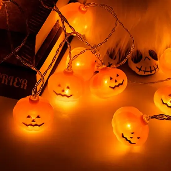 16.4Ft 30LED Pumpkin String Lights Halloween Decorations , Battery Operated 2 Modes Light Halloween Decor Clearance for Home Indoor Outdoor Halloween Thanksgiving Festival Costumes Party Decorations {4}