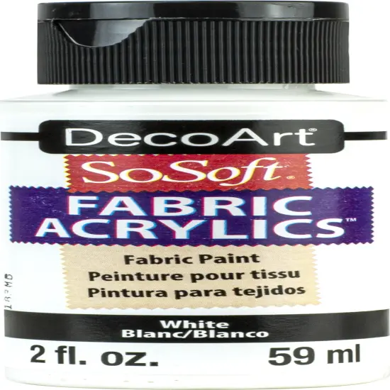 Multipack of 3 - SoSoft Fabric Acrylic Paint 2oz-White {1}
