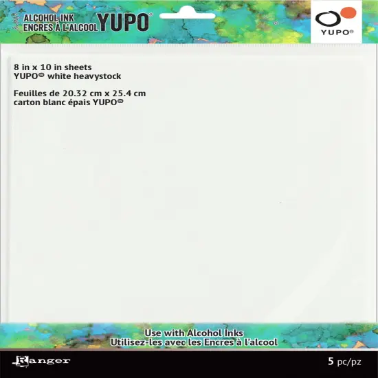 Tim Holtz Alcohol Ink White Yupo Paper 144lb 5/Pkg-8"X10" {1}