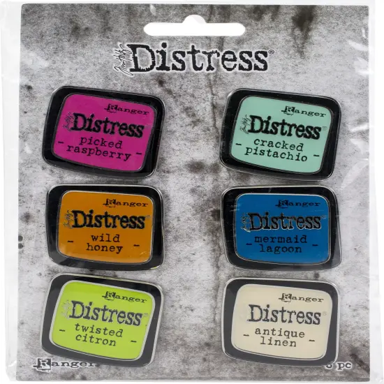 Tim Holtz Distress Enamel Collector Pin Set 6/Pkg-Set 1 {1}
