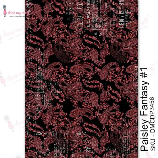 Dress My Craft Transfer Me Sheet A4-Paisley Fantasy #1 {1}