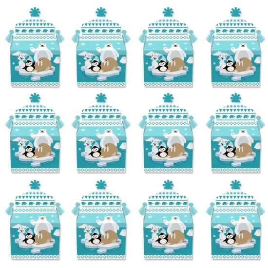 Big Dot of Happiness Arctic Polar Animals - Treat Box Party Favors - Winter Baby Shower or Birthday Party Goodie Gable Boxes - Set of 12 {6}