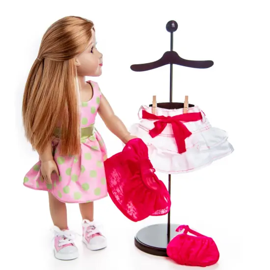 The Queen’s Treasures 18 In Doll 2 pc Wood Doll Clothing Display Stands {2}