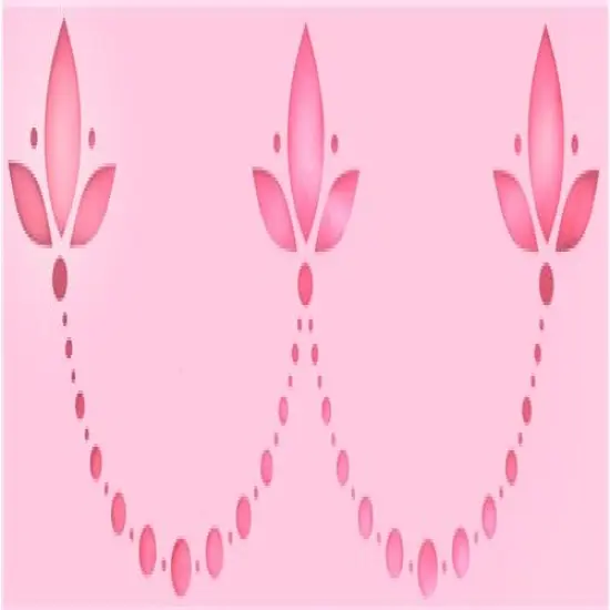 Dotted Scallop Cake Stencil | C468 by Designer Stencils | Cake Decorating Tools | Baking Stencils for Royal Icing, Airbrush, Dusting Powder | Reusable Plastic Food Grade Stencil for Cakes | Easy to Use & Clean Cake Stencil {2}