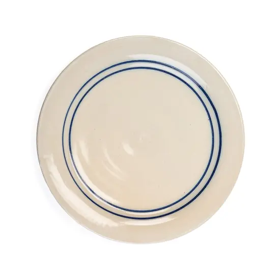 Martinez Pottery Heritage Blue Stripe Stoneware Dinner Plate 10.5 inch {1}