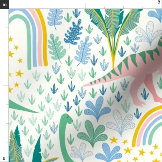 Various Fabrics by the Yard or Fat Quarter Dreams Forest Children Child Whimsical Kids Nursery Rainbow Custom Printed Fabric by Spoonflower {4}
