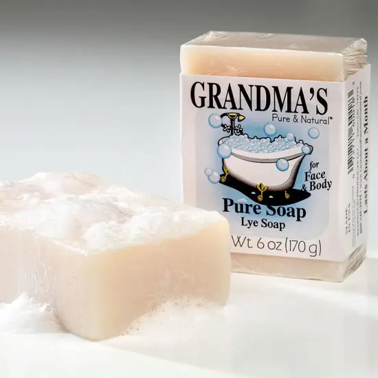Grandma's Old-Fashioned Lye Bar Soap No Additives USA Made 6 Oz {1}