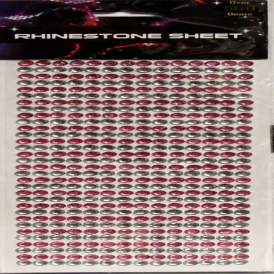 Adhesive Rhinestone Sheet-Pink & Clear Diamond {1}
