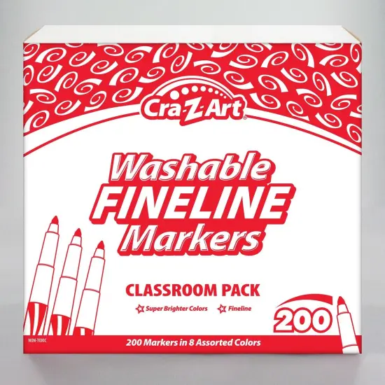Washable Markers Classroom Pack, Fine Point, 8 Color, Pack of 200 {3}