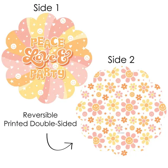 Big Dot of Happiness Stay Groovy - Boho Hippie Party Round Table Decorations - Paper Chargers - Place Setting For 12 {3}