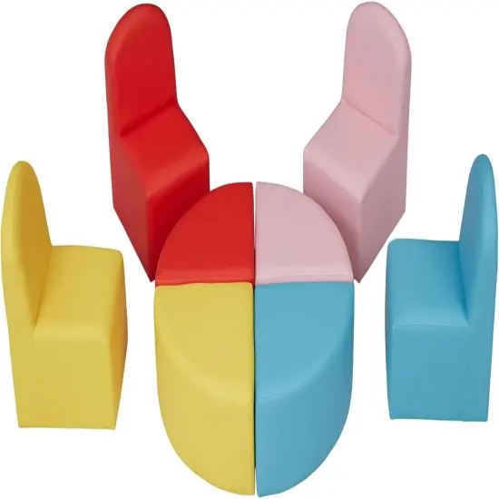 Toddler Couch Daycare Furniture - 8 Pieces Seating Set for Daycare Kids Playroom Furniture, Children Chairs Sofas Colorful Flexible Seating for Home Preschool Playroom {1}