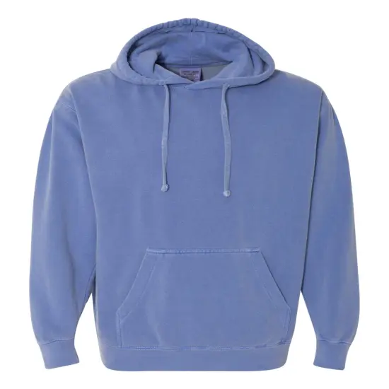 Comfort Colors&reg; Garment-Dyed Hooded Long Sleeve Sweatshirt Flo blue {1}