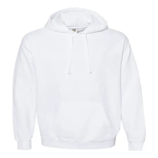 Comfort Colors&reg; Garment-Dyed Hooded Long Sleeve Sweatshirt White {1}