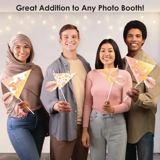 Big Dot of Happiness Stay Groovy - Triangle Boho Hippie Party Photo Props - Pennant Flag Centerpieces - Set of 20 {5}