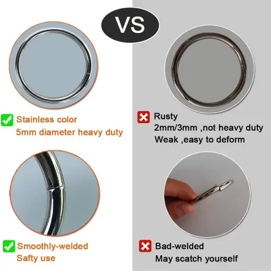 Metal Rings for Macrame Metal Rings for Crafts 2 Inch for Macrame Plant Hangers Dog Collars 10 Pack 5Mm Thick Welded Heavy Duty Metal O Rings 2 in Buckle for Macrame Ring 50Mm O Rings Metal 60Mm Metal Ring {4}