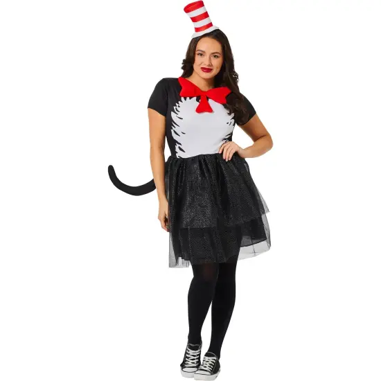 Dr Seuss Cat In The Hat Dress Adult Costume {1}