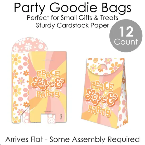 Big Dot of Happiness Stay Groovy - Boho Hippie Gift Favor Bags - Party Goodie Boxes - Set of 12 {6}