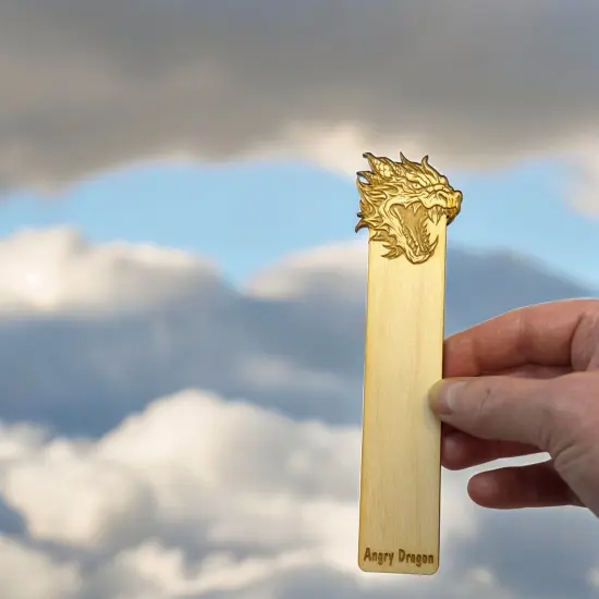 Bookmark - Angry Dragon - Birch wood {6}