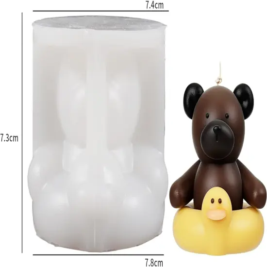 Swimming Bear Mold Bear Candle Mold Swim Bear Mold Bear Animal Mold Resin Casting Mold Resin Making Molds Silicone Mold for Candle Home Decorate Mold Candle Making Mold 3D Animal Mold Emr-Swim-Bear {3}