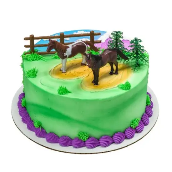 Horses, trees, and Fence Birthday Cake Kit 3 Piece {3}